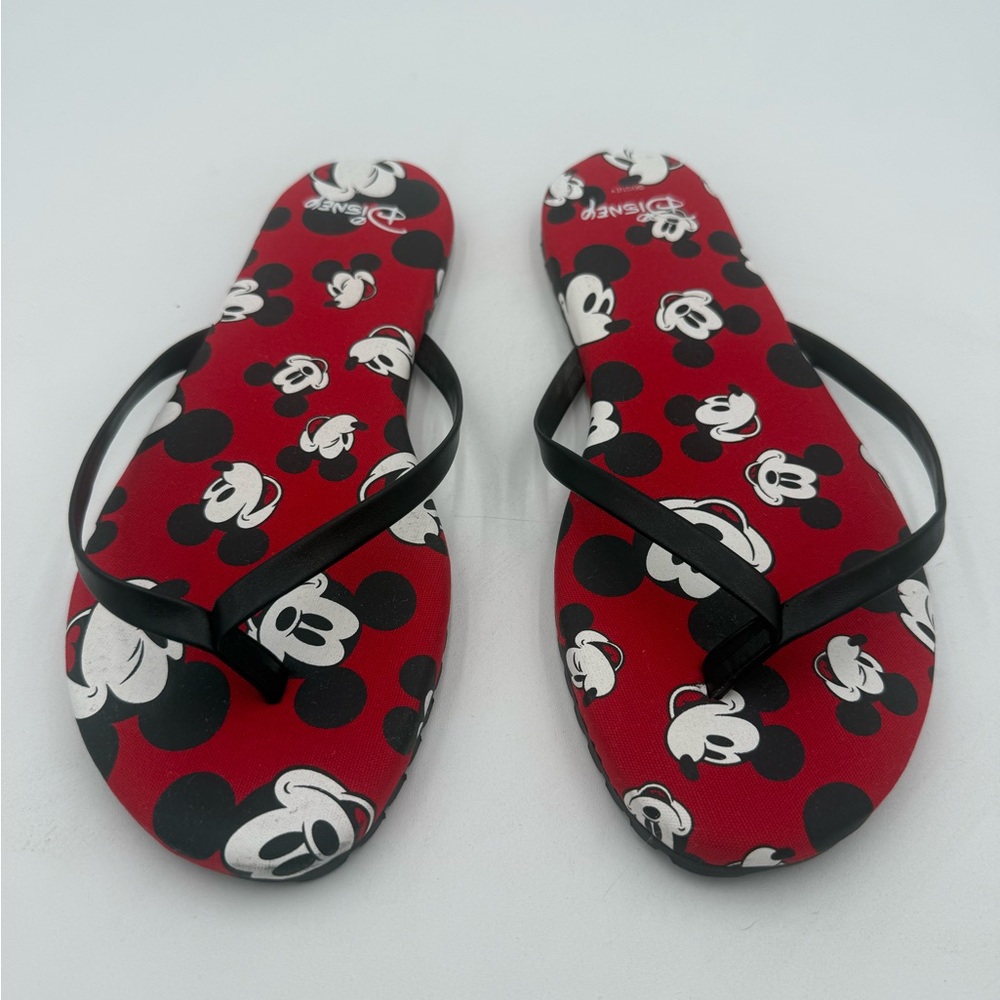 Disney Parks Mickey Mouse Flip Flops Size 9.5  NWOT